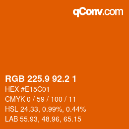 カラーコード: RGB 225.9 92.2 1 | qconv.com