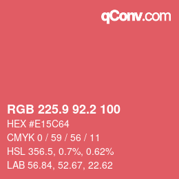 Color code: RGB 225.9 92.2 100 | qconv.com