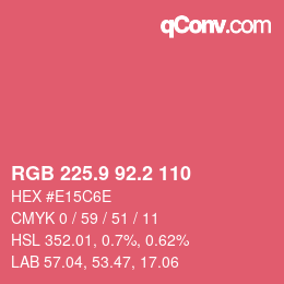 カラーコード: RGB 225.9 92.2 110 | qconv.com