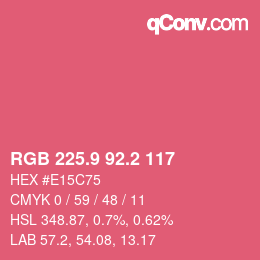 カラーコード: RGB 225.9 92.2 117 | qconv.com