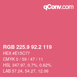 カラーコード: RGB 225.9 92.2 119 | qconv.com