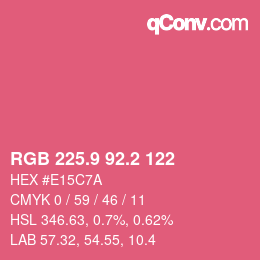 カラーコード: RGB 225.9 92.2 122 | qconv.com