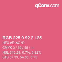 カラーコード: RGB 225.9 92.2 125 | qconv.com