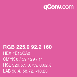 カラーコード: RGB 225.9 92.2 160 | qconv.com