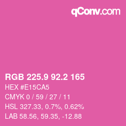 カラーコード: RGB 225.9 92.2 165 | qconv.com