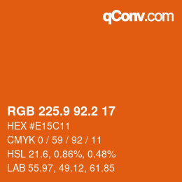 カラーコード: RGB 225.9 92.2 17 | qconv.com