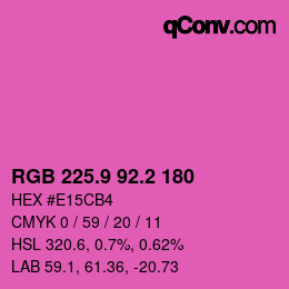 カラーコード: RGB 225.9 92.2 180 | qconv.com