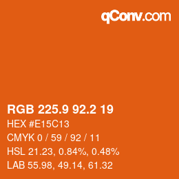 Color code: RGB 225.9 92.2 19 | qconv.com