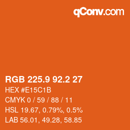 カラーコード: RGB 225.9 92.2 27 | qconv.com