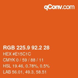 カラーコード: RGB 225.9 92.2 28 | qconv.com
