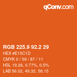 Color code: RGB 225.9 92.2 29 | qconv.com