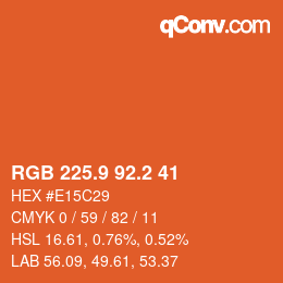 Color code: RGB 225.9 92.2 41 | qconv.com