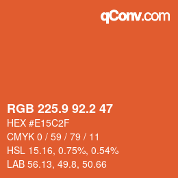 Color code: RGB 225.9 92.2 47 | qconv.com