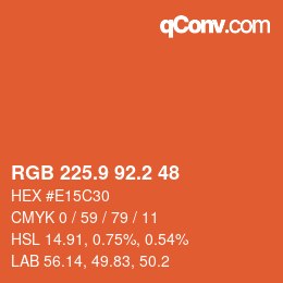 カラーコード: RGB 225.9 92.2 48 | qconv.com