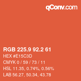 Color code: RGB 225.9 92.2 61 | qconv.com