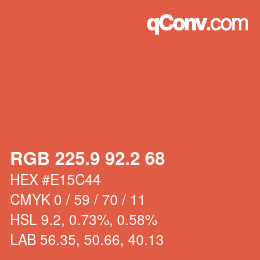 カラーコード: RGB 225.9 92.2 68 | qconv.com