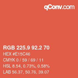 Color code: RGB 225.9 92.2 70 | qconv.com