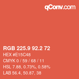 カラーコード: RGB 225.9 92.2 72 | qconv.com