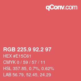 カラーコード: RGB 225.9 92.2 97 | qconv.com