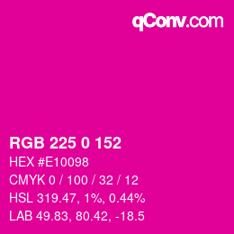 Color code: RGB 225 0 152 | qconv.com