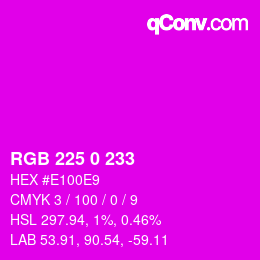 Color code: RGB 225 0 233 | qconv.com