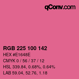 カラーコード: RGB 225 100 142 | qconv.com