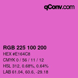 カラーコード: RGB 225 100 200 | qconv.com