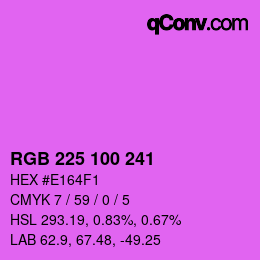 Color code: RGB 225 100 241 | qconv.com
