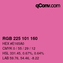 Color code: RGB 225 101 160 | qconv.com