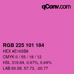 颜色代码: RGB 225 101 184 | qconv.com