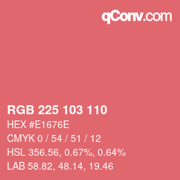 Color code: RGB 225 103 110 | qconv.com