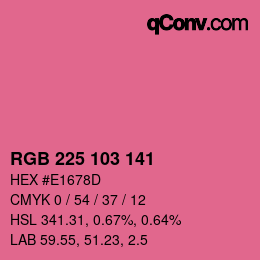 Color code: RGB 225 103 141 | qconv.com