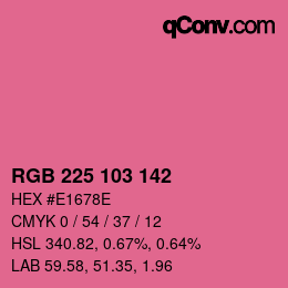 カラーコード: RGB 225 103 142 | qconv.com