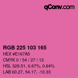 Color code: RGB 225 103 165 | qconv.com