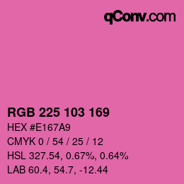 カラーコード: RGB 225 103 169 | qconv.com