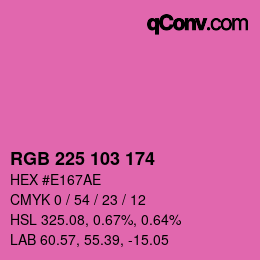Color code: RGB 225 103 174 | qconv.com