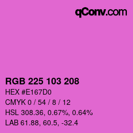 Color code: RGB 225 103 208 | qconv.com