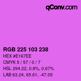 Color code: RGB 225 103 238 | qconv.com