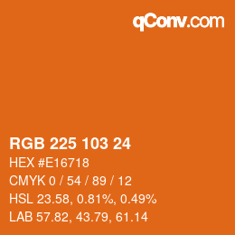 カラーコード: RGB 225 103 24 | qconv.com