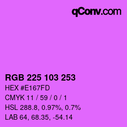 Color code: RGB 225 103 253 | qconv.com