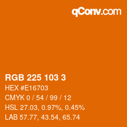 Color code: RGB 225 103 3 | qconv.com