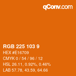 Farbcode: RGB 225 103 9 | qconv.com