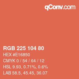 カラーコード: RGB 225 104 80 | qconv.com