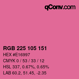 Color code: RGB 225 105 151 | qconv.com