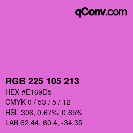Color code: RGB 225 105 213 | qconv.com