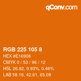 カラーコード: RGB 225 105 8 | qconv.com