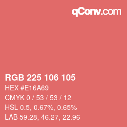 Color code: RGB 225 106 105 | qconv.com