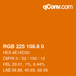 カラーコード: RGB 225 108.8 0 | qconv.com