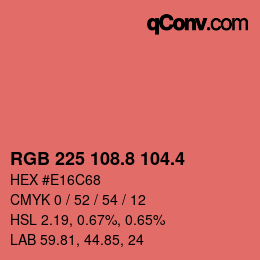 カラーコード: RGB 225 108.8 104.4 | qconv.com