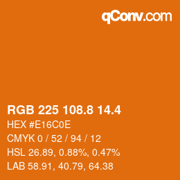 カラーコード: RGB 225 108.8 14.4 | qconv.com